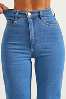 Calça Jeans Wide Leg Clássica Cós Super Alto 99% Algodão