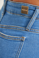 Calça Jeans Wide Leg Clássica Cós Super Alto 99% Algodão
