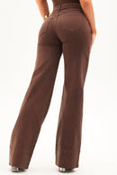 Calça Jeans Wide Leg Soul Cós Médio Coffee
