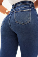 Calça Jeans Wide Leg Modeladora Essencial  Cós Médio