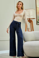 Calça Jeans Wide Leg Soul Cós Super Alto Escura