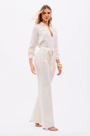 Calça Jeans Wide Leg Soul Cós Super Alto Off White