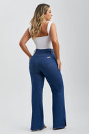 Calça Jeans Wide Leg Modeladora Cós Médio