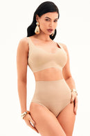 Calcinha Tanga Sem Costura Modeladora Bege