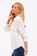 Camisa de Viscose Texturizada Essence Off White