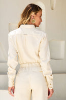 Camisa Feminina com Linho Clássica Dunas Areia