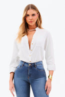 Camisa Feminina de Linho Dunas Branca