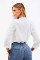 Camisa Feminina de Linho Dunas Branca