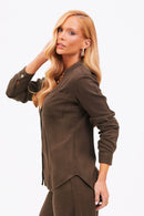 Camisa Feminina de Linho Dunas Coffee