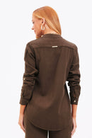 Camisa Feminina de Linho Dunas Coffee
