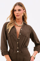 Camisa Feminina de Linho Dunas Coffee