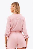 Camisa Feminina de Linho Dunas Rosa