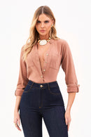 Camisa Feminina de Linho Dunas Terra
