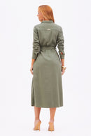 Chemise de Linho Dunas Verde Militar