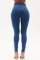 Calça Jeans Skinny Clássica Cós Super Alto 99% Algodão