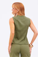 Colete de Linho Dunas Verde Militar