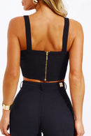Cropped de Linho Dunas Preto