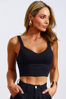 Cropped de Linho Dunas Preto