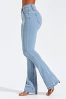 Calça Jeans Boot Cut Modeladora Inesquecível Cós Médio Clara