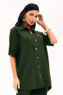 Camisa Manga Curta Comfort Office Verde