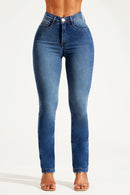 Calça Jeans Reta Modeladora Inesquecível Cós Médio