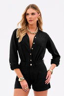 Shorts Alfaiataria de Linho Dunas Preto