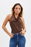 Blusa Frente Única Degagê Curve Coffee