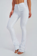 Calça Jeans Boot Cut Modeladora Milagrosa Cós Alto Branca