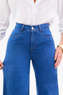 Calça Jeans Pantalona Modeladora Linea Cós Médio