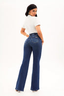 Calça Jeans Wide Leg Modeladora Essencial  Cós Médio