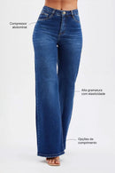 Calça Jeans Wide Leg Modeladora Essencial Cós Alto