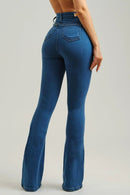 Calça Jeans Flare Clássica Cós Super Alto 99% Algodão
