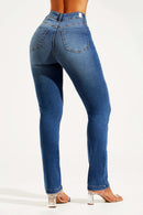 Calça Jeans Reta Modeladora Inesquecível Cós Médio