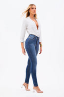 Calça Jeans Skinny Modeladora Inesquecível Cós Médio