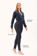 Calça Jeans Skinny Modeladora Mega Bumbum Fantástica Cós Alto