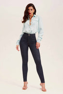 Calça Jeans Skinny Modeladora Mega Bumbum Fantástica Cós Alto