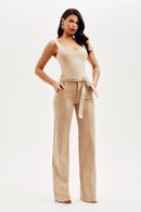 Calça Jeans Wide Leg Soul Cós Médio Nude