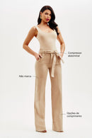 Calça Jeans Wide Leg Soul Cós Médio Nude