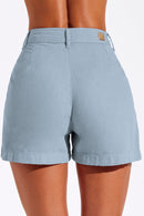 Shorts Alfaiataria de Linho Dunas Azul Claro