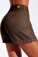 Shorts Alfaiataria de Linho Dunas Coffee