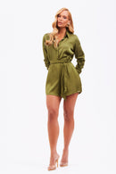 Short de Viscose Acetinada Essence Verde