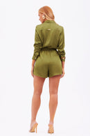 Short de Viscose Acetinada Essence Verde