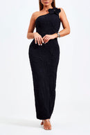 Vestido Longo Um Ombro Só Perfect Stretch Preto