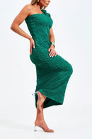 Vestido Longo Um Ombro Só Perfect Stretch Verde